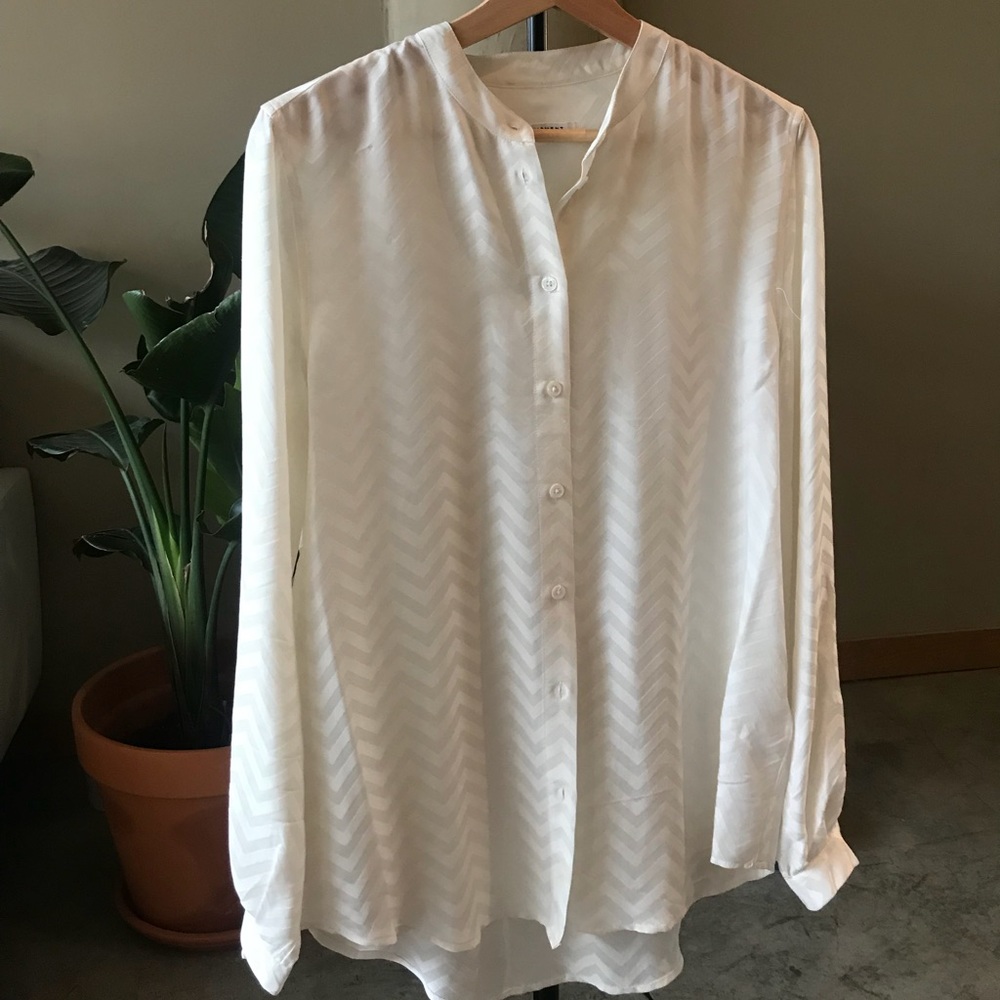 Equipment 100% Silk White Button Down